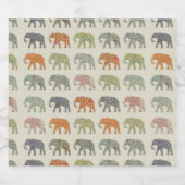 Elephant kleurrijk dierenpatroon hedendaags sparkling wijnetiket (Enkel label)