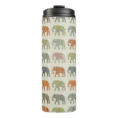 Elephant kleurrijk dierenpatroon hedendaags thermosbeker (Voorkant)