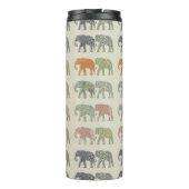 Elephant kleurrijk dierenpatroon hedendaags thermosbeker (Achterkant)