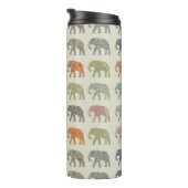Elephant kleurrijk dierenpatroon hedendaags thermosbeker (Geroteerd rechts)