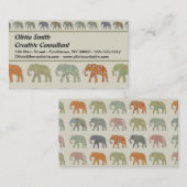 Elephant kleurrijk dierenpatroon hedendaags visitekaartje (Voorkant / Achterkant)