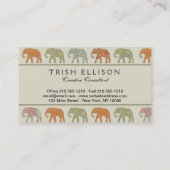 Elephant kleurrijk dierenpatroon hedendaags visitekaartje (Achterkant)