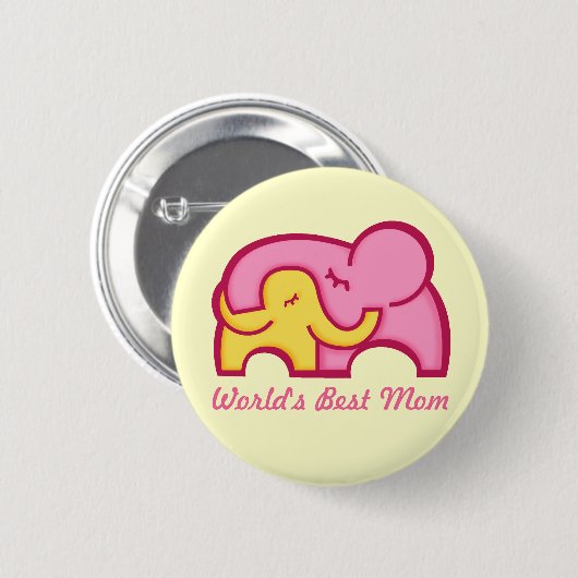 Elephant knuffel best mam button badge gele roze (Voorkant /achterkant)