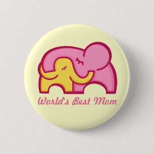 Elephant knuffel best mam button badge gele roze