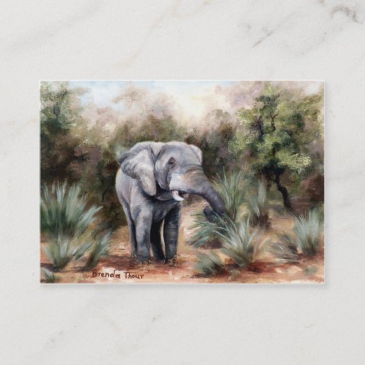 Elephant komt door Artcard Visitekaartje (Voorkant)