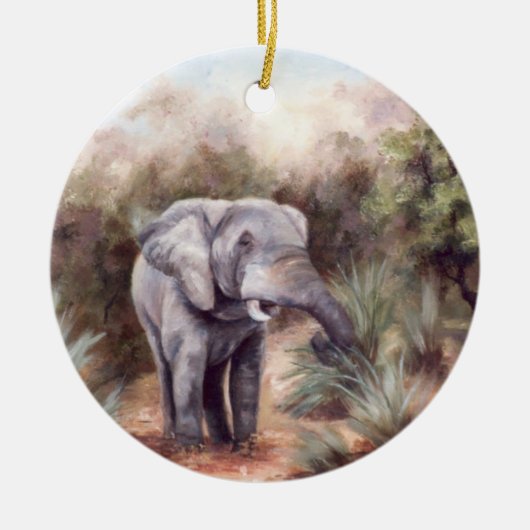 Elephant komt door siermiddel keramisch ornament (Voorkant)