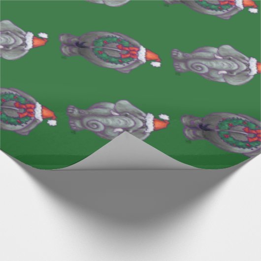 Elephant-koppen en -patroonpatronen cadeaupapier (Hoek)