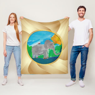 Elephant "Kunst voor kinderen" Fleece Deken