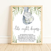 Elephant late night luiers baby shower spel poster