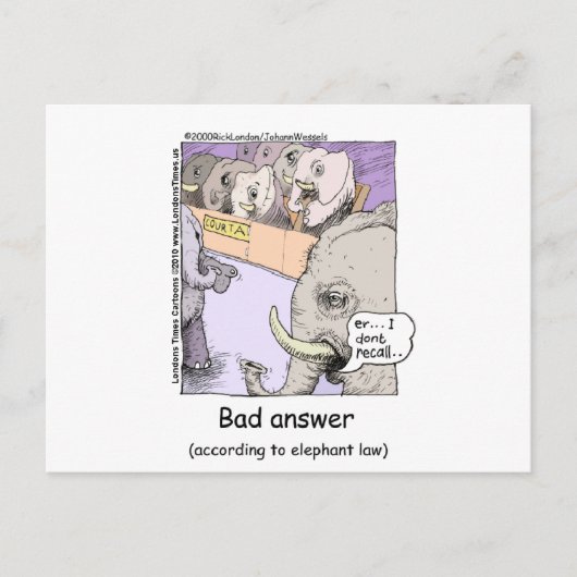 Elephant Lawyers Funny T - shirts Mokken Kaarten (Voorkant)