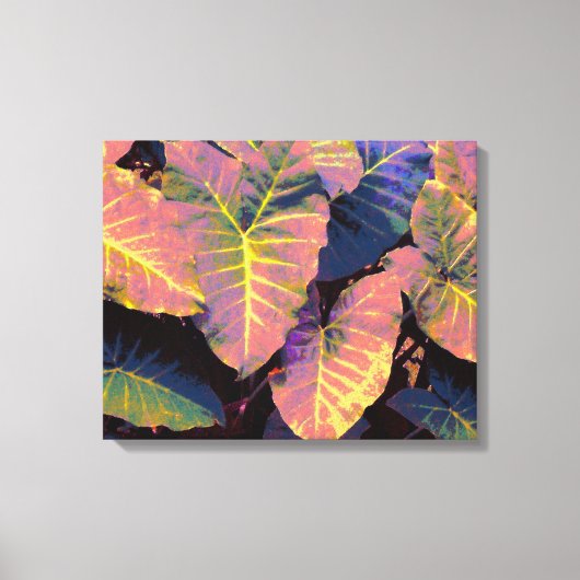 Elephant Leaves in Tropische Pastels Canvas Afdruk (Voorkant)