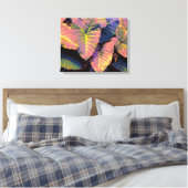 Elephant Leaves in Tropische Pastels Canvas Afdruk (Insitu (Slaapkamer))
