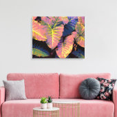 Elephant Leaves in Tropische Pastels Canvas Afdruk (Insitu (Woonkamer))