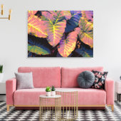 Elephant Leaves in Tropische Pastels Canvas Afdruk (Insitu (Woonkamer))