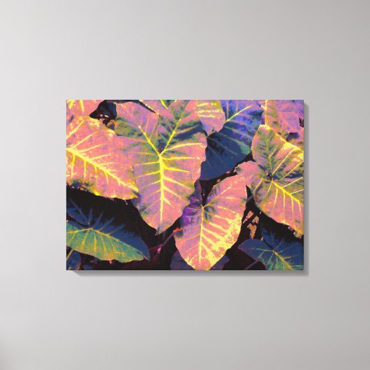 Elephant Leaves in Tropische Pastels Canvas Afdruk (Voorkant)