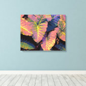 Elephant Leaves in Tropische Pastels Canvas Afdruk (Insitu (Houten vloer))