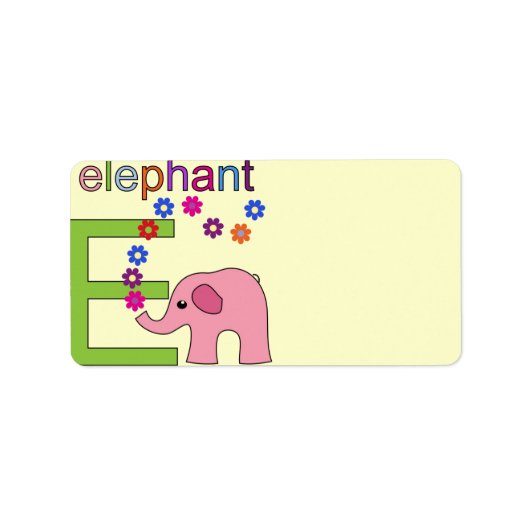 Elephant Letter E-adreslabel Etiket (Voorkant)