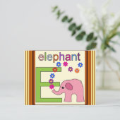 Elephant Letter E Briefkaart (Staand voorkant)