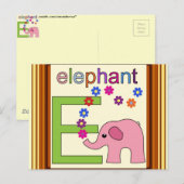 Elephant Letter E Briefkaart (Voorkant / Achterkant)