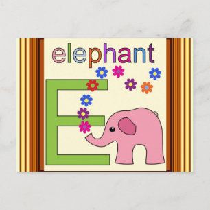 Elephant Letter E Briefkaart