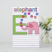 Elephant Letter E Briefpapier (Staand voorkant)