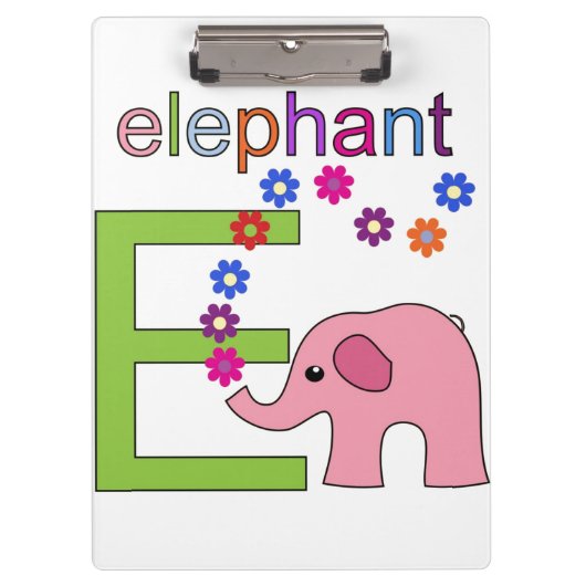 Elephant Letter E Klembord (Voorkant)