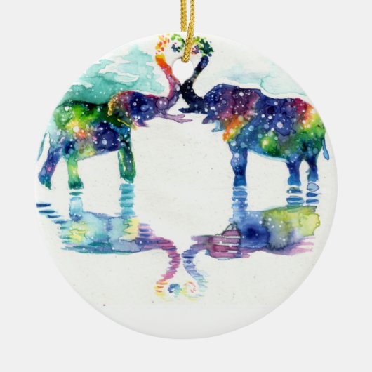 Elephant-liefde Keramisch Ornament (Voorkant)