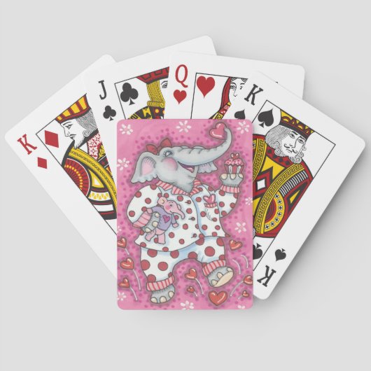 Elephant Lieverd PINK BICYCLE PLAYCARDS Pokerkaarten (Achterkant)