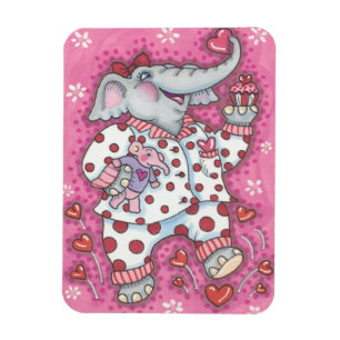 Elephant Lieverd PINK VALENTIJN MAGNET Magneet