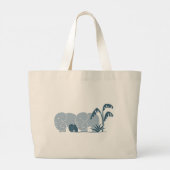 Elephant Life signature reuzentas in Blues Grote Tote Bag (Achterkant)
