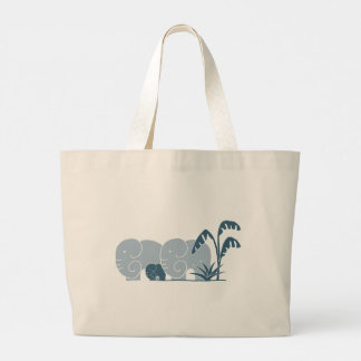 Elephant Life signature reuzentas in Blues Grote Tote Bag
