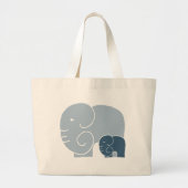 Elephant Life signature reuzentas in Blues Grote Tote Bag (Voorkant)