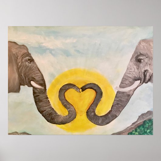 Elephant Life Sunrise to Sunset Poster (Voorkant)