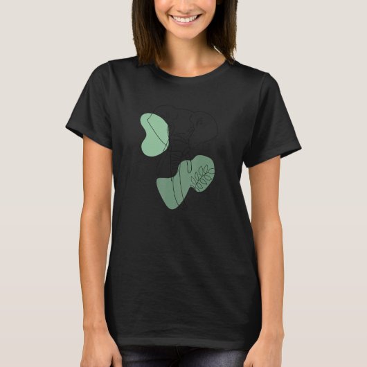 Elephant Line Animals Abstract Art T-shirt (Voorkant)