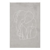 Elephant Line Art | Minimalistisch Safari-Poster Perfect Poster (Voorkant)