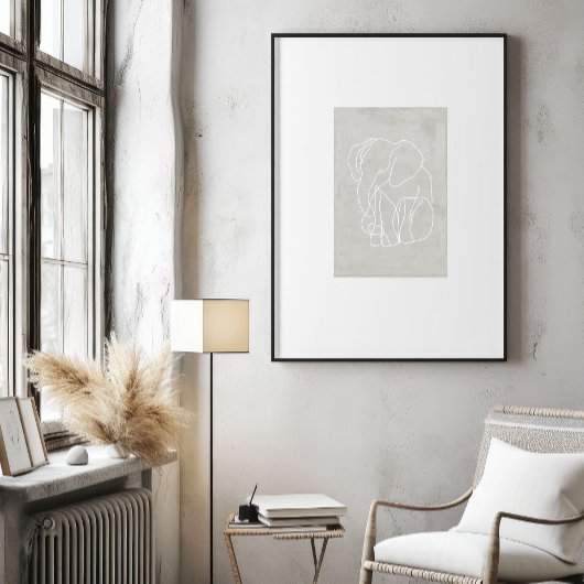 Elephant Line Art | Minimalistisch Safari-Poster Perfect Poster