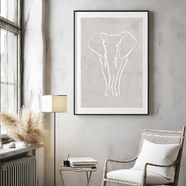 Elephant Line Art | Minimalistisch Safari-Poster Perfect Poster