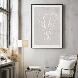 Elephant Line Art Minimalistisch Safari-Poster Perfect Poster