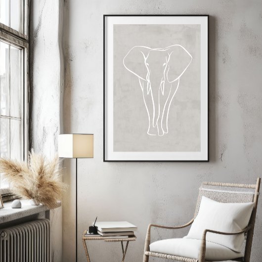 Elephant Line Art | Minimalistisch Safari-Poster Perfect Poster