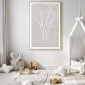 Elephant Line Art Poster | Minimalistische Safari-