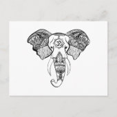 Elephant Line Tekening Briefkaart (Voorkant)