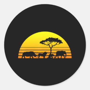 Elephant Lion Rhino Voor Rhino Lover Ronde Sticker