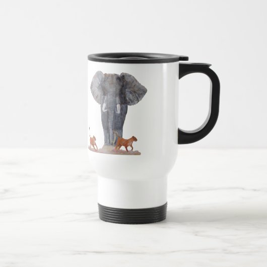 "Elephant & Lionesses" Plastic Travel Mug Reisbeker (Rechts)