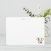 Elephant Little Peanut Baby Shower Bedankkaart (Staand voorkant)