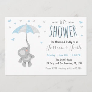 Elephant Little Peanut Baby shower Invitation Kaart