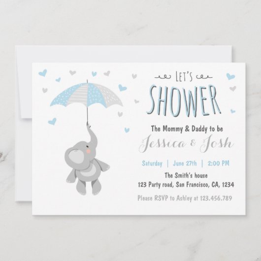 Elephant Little Peanut Baby shower Kaart (Voorkant)
