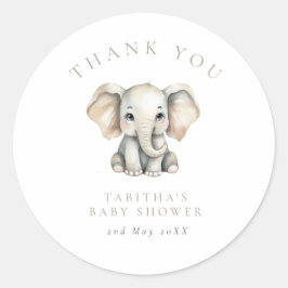 Elephant Little Peanut Baby Shower Thank You Ronde Sticker