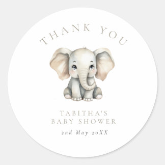 Elephant Little Peanut Baby Shower Thank You Ronde Sticker