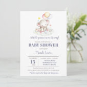 Elephant Little Peanut Boy Baby shower Invitation Kaart (Staand voorkant)
