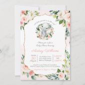 Elephant Little Peanut Lush Pink Girl Baby shower Kaart (Voorkant)